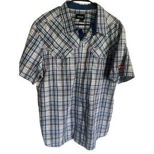 Marmot Mens Multicolor Plaid For Life Short Sleeve Button Up Shirt Size 2XL